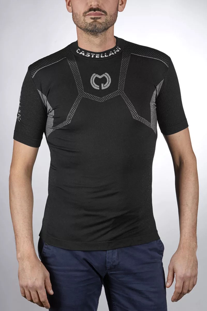 Malha Térmica Castellani Seamless PRO T-Shirt Manga Curta - Preto