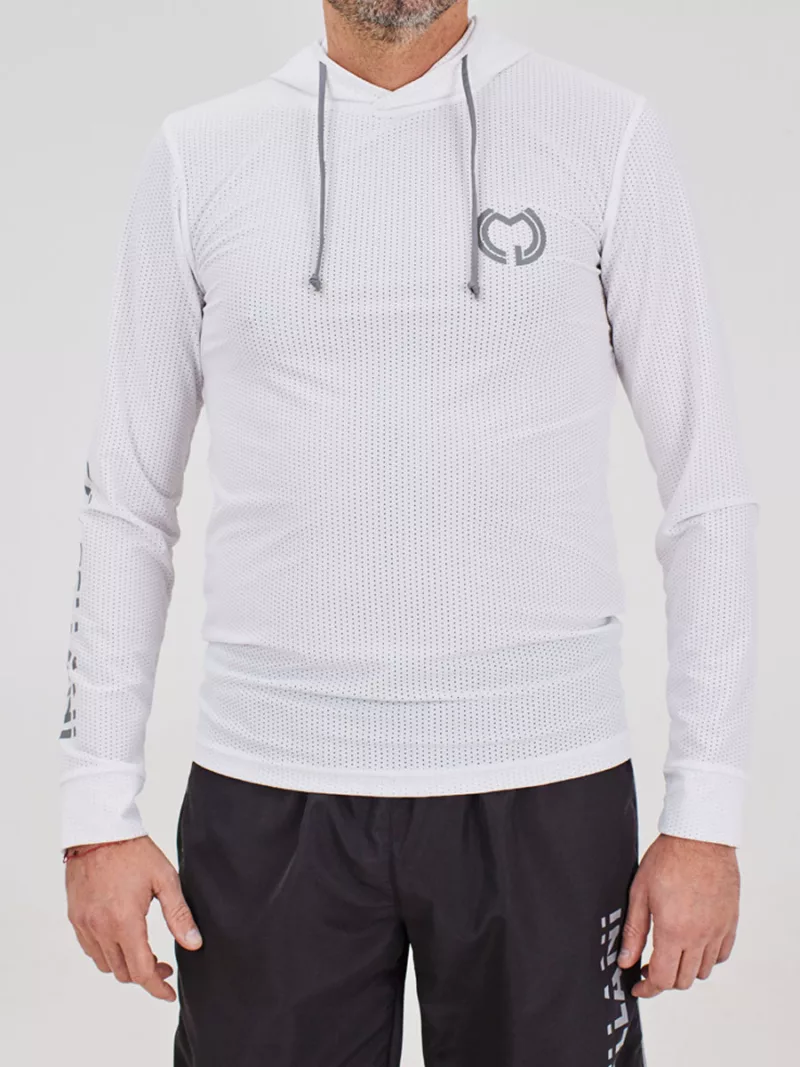 Moletom Com Capuz Micromesh Castellani - Branco