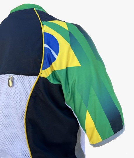 Colete Castellani TK PRO Patriota Feminino - Azul Marinho com Branco