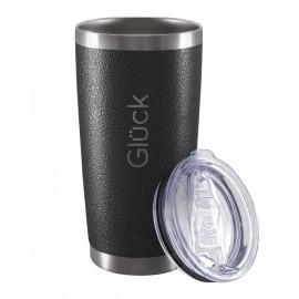 Copo Térmico de Cerveja com Tampa - Modelo Lucky - Hammer Black (Preto Fosco Texturizado) 591ml - Marca Glück