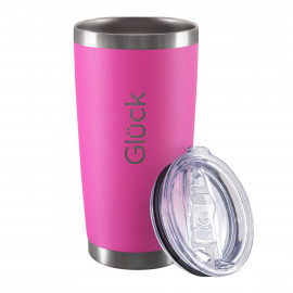 Copo Térmico de Cerveja com Tampa - Modelo Lucky - Gum Pink (Rosa Chiclete) 591ml - Marca Glück