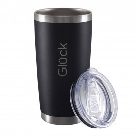 Copo Térmico de Cerveja com Tampa - Modelo Lucky - Matte Black (Preto Fosco) 591ml - Marca Glück