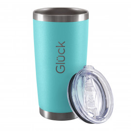Copo Térmico de Cerveja com Tampa - Modelo Lucky - Mint (Azul Turquesa) 591ml - Marca Glück