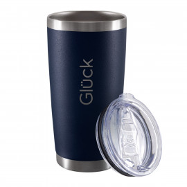 Copo Térmico de Cerveja com Tampa - Modelo Lucky - Night Blue (Azul Marinho) 591ml - Marca Glück
