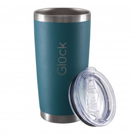 Copo Térmico de Cerveja com Tampa - Modelo Lucky - Porsche Blue (Azul Aquamarine) 591ml - Marca Glück