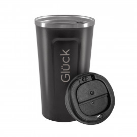 Copo Térmico com Tampa - Modelo Spark - Matte Black (Preto Fosco) 500ml - Marca Glück