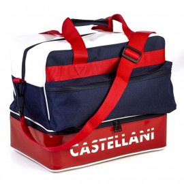 Bolsa Média WP Castellani Sport - Azul Marinho com Vermelho e Branco