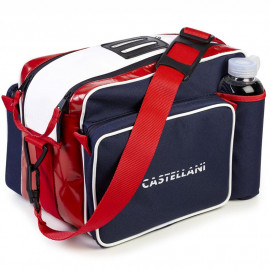 Bolsa Pequena WP Castellani - Azul Marinho com Vermelho e Branco