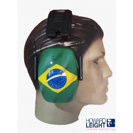 Abafador de Ruído - Marca Howard Leight - Personalizado Brazilian Flag - Concha Média