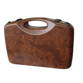 Estojo de Luxo Universal em ABS com Segredo para Pistola - Cor Wood (Textura Amadeirada) - Marca Negrini